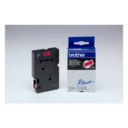 Brother tape black on red (TC401), 12mm, laminated