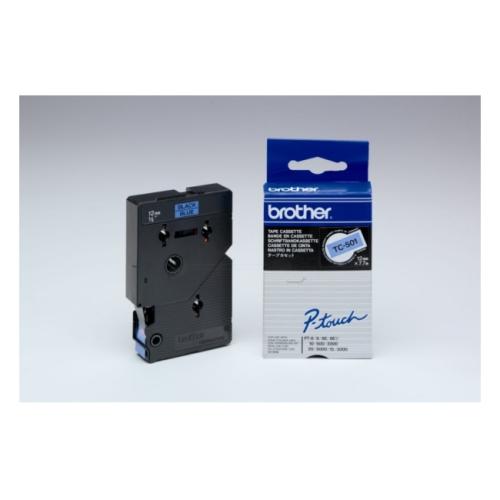Brother tape black on blue (TC501), 12mm, laminated