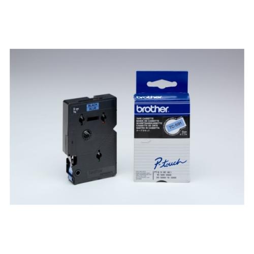 Brother tape black on blue (TC591), 9mm, laminated