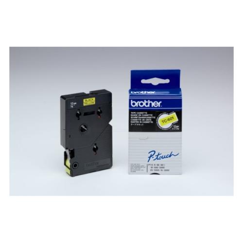 Brother tape black on yellow (TC601), 12mm, laminated