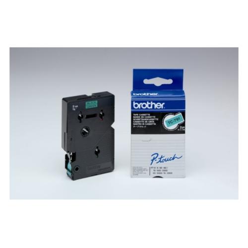 Brother tape black on green (TC791), 9mm, laminated