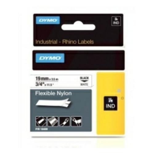 Dymo printer ribbon black on white (18759 / S0718120), 19mm, flexible laminated