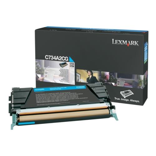 Lexmark toner cartridge cyan (C734A1CG / 0C734A1CG) (Return)