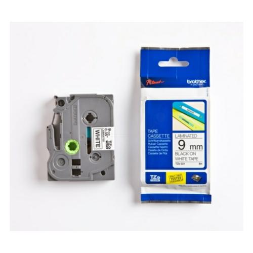 Brother tape black on white (TZE221), 9mm, laminated
