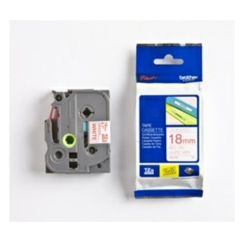 Brother tape red on white (TZE242), 18mm, laminated