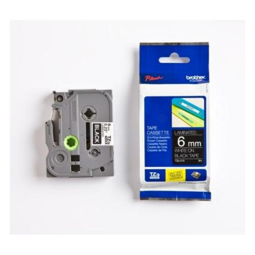 Brother tape white on black (TZE315), 6mm, laminated