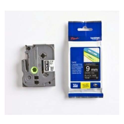 Brother tape white on black (TZE325), 9mm, laminated