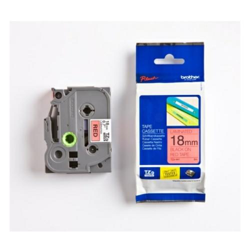 Brother tape black on red (TZE441), 18mm, laminated