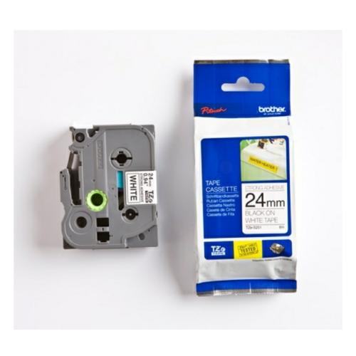 Brother tape black on white (TZES251), 24mm, laminated