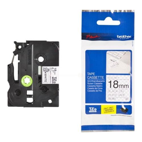 Brother tape black on white (TZESE4), 18mm, laminated
