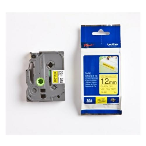 Brother tape black on yellow (TZES631), 12mm, laminated