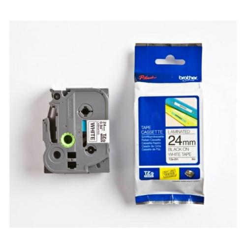 Brother tape black on white (TZE251), 24mm, laminated