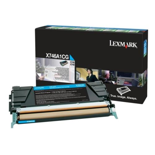 Lexmark toner cartridge cyan (X746A1CG / 0X746A1CG) (Return)