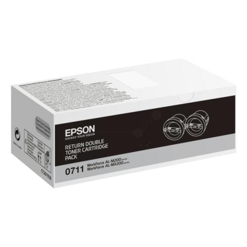 Epson toner cartridge black (C13S050711 / 0710) (Twin Pack, Return, high capacity)