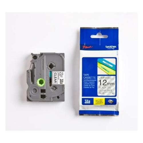 Brother tape black on transparent (TZE131S), 12mm, laminated