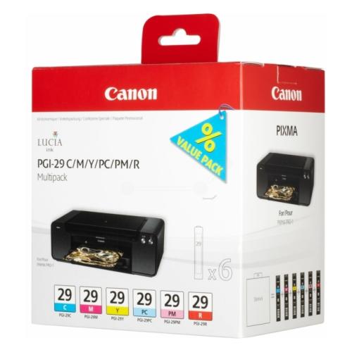 Canon printcartridge cyan / magenta / yellow / cyan photo / magenta photo (4873B005 / PGI29) (multipack)