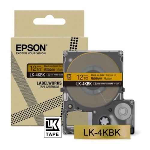 Epson printer ribbon black / gold (C53S654001 / LK4KBK)