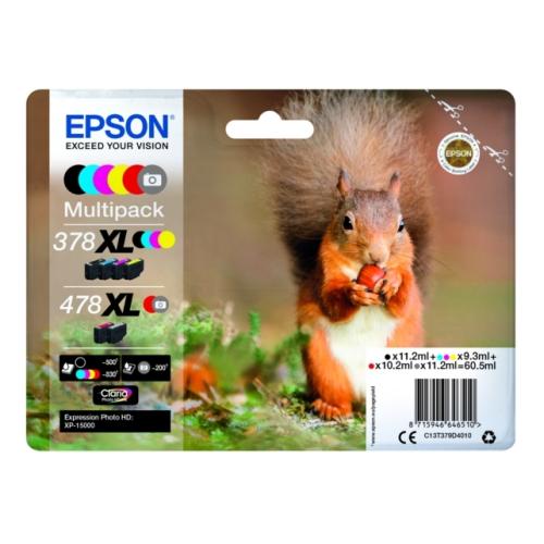 Epson printcartridge black / cyan / magenta / yellow / red / grey (C13T379D4010 / 378XL478XL) (multipack, high capacity)