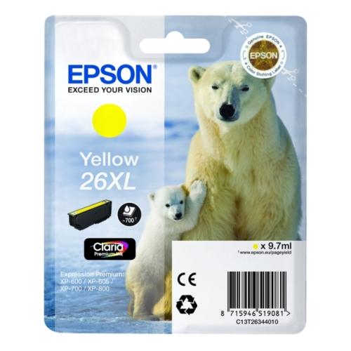 Epson printcartridge yellow (C13T26344012 / 26XL) (high capacity)