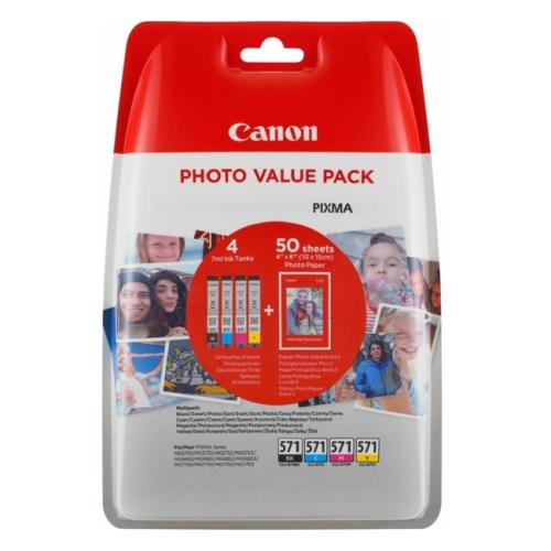 Canon Ink cartridge / Photo paper black / cyan / magenta / yellow (0386C009 / CLI571) (multipack)