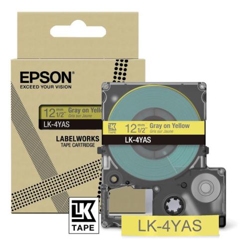 Epson labels gray/yellow (C53S672104 / LK4YAS)