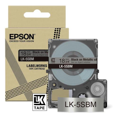 Epson labels black / silver (C53S672094 / LK5SBM)