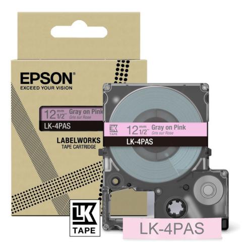 Epson labels gray/pink (C53S672103 / LK4PAS)