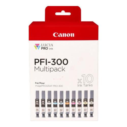Canon printcartridge black photo / black mat / cyan / magenta / yellow / cyan photo / magenta photo / red / grey / optimizer (4192C008 / PFI300) (multipack)