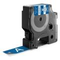 Dymo Vinyl ribbon white on blue (1805417), 19mm, laminated